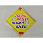 Cam Icı Sarı Dekor Plaka Kare Uykulu Gozler Olumu Ozler (11X11cm) Yapıstırmalı (Dekor Levha) Sarı Plaka