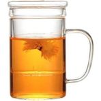 Cam Kapaklı, Dayanıklı ve Şık 350 ml Demleme Kupa, Isıya Uygun Borosilikat Cam. - Seçenek 1