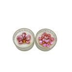 Cam kasede yonca ve orkide mum 2’li 9x6 cm