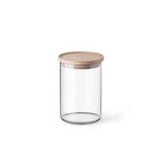 Cam Kavanoz, Ahşap Kapaklı, 0,8L, 9cm x 14,5cm, Kuru Gıda Saklama Kabı