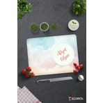 Cam Kesme Tahtası - Cam Kesme Tablası | Afiyet Olsun | Renkli Bulutlar | 30cm x 40cm