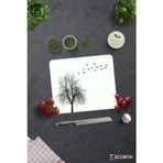 Cam Kesme Tahtası - Cam Kesme Tablası | Ağaç ve Kuş Desenli | 29cm x 34cm