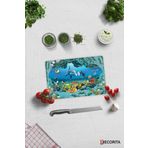 Cam Kesme Tahtası - Cam Kesme Tablası | Akvaryum Desenli | 20cm x 30cm