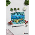 Cam Kesme Tahtası - Cam Kesme Tablası | Akvaryum Desenli | 29cm x 34cm