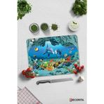 Cam Kesme Tahtası - Cam Kesme Tablası | Akvaryum Desenli | 30cm x 40cm
