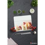 Cam Kesme Tahtası - Cam Kesme Tablası | Beyaz Mum Desen | 29cm x 34cm