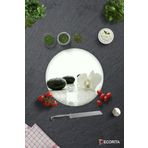 Cam Kesme Tahtası - Cam Kesme Tablası | Beyaz Orkide Siyah Oniks | Çap32cm