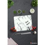 Cam Kesme Tahtası - Cam Kesme Tablası | Canım Annem | Beyaz Mermer Görünümlü | 29cm x 34cm