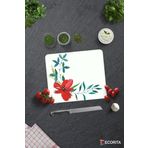 Cam Kesme Tahtası - Cam Kesme Tablası | Çiçek Motifi Desenli | 29cm x 34cm
