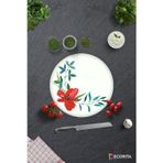 Cam Kesme Tahtası - Cam Kesme Tablası | Çiçek Motifi Desenli | Çap32cm