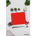 Cam Kesme Tahtası - Cam Kesme Tablası | Düz Renk - Nar Çiçeği | 29cm x 34cm