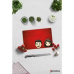 Cam Kesme Tahtası - Cam Kesme Tablası | Emoji Ailesi Kadın & Erkek | 20cm x 30cm