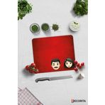 Cam Kesme Tahtası - Cam Kesme Tablası | Emoji Ailesi | Kadın & Erkek | 29cm x 34cm
