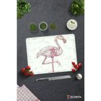 Cam Kesme Tahtası - Cam Kesme Tablası | Flamingo Desen | 30cm x 40cm