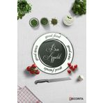 Cam Kesme Tahtası - Cam Kesme Tablası | Good Food - Siyah Fon | Çap32cm
