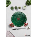 Cam Kesme Tahtası - Cam Kesme Tablası | Happy New Year - Yeşil | Çap32cm