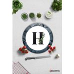Cam Kesme Tahtası - Cam Kesme Tablası | Harfli Tasarım | H | Çap32cm