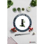 Cam Kesme Tahtası - Cam Kesme Tablası | Harfli Tasarım |I Harfi | Çap32cm