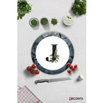 Cam Kesme Tahtası - Cam Kesme Tablası | Harfli Tasarım | J | Çap32cm