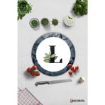 Cam Kesme Tahtası - Cam Kesme Tablası | Harfli Tasarım | L | Çap32cm