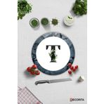 Cam Kesme Tahtası - Cam Kesme Tablası | Harfli Tasarım | T | Çap32cm