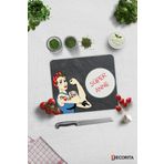 Cam Kesme Tahtası - Cam Kesme Tablası | I Love U Mom | Karatahta Temalı | 29cm x 34cm