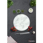 Cam Kesme Tahtası - Cam Kesme Tablası | Klasik Mermer Desenli | Çap32cm