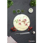 Cam Kesme Tahtası - Cam Kesme Tablası | Krem Orkide | Çap32cm