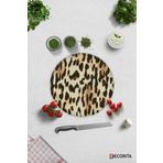 Cam Kesme Tahtası - Cam Kesme Tablası | Leopar Desen | Çap32cm