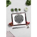 Cam Kesme Tahtası - Cam Kesme Tablası | Logolu - Kırmızı - Siyah | 29cm x 34cm