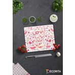 Cam Kesme Tahtası - Cam Kesme Tablası | Love - Renkli | 29cm x 34cm
