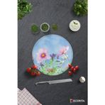 Cam Kesme Tahtası - Cam Kesme Tablası | Menekşe Desenli | Çap32cm