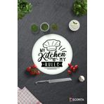 Cam Kesme Tahtası - Cam Kesme Tablası | My Kitchen My Rules | Beyaz Fon | Çap32cm