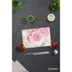 Cam Kesme Tahtası - Cam Kesme Tablası | Pembe Krizantem | 20cm x 30cm