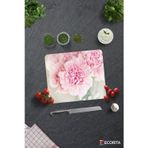 Cam Kesme Tahtası - Cam Kesme Tablası | Pembe Krizantem | 29cm x 34cm