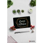 Cam Kesme Tahtası - Cam Kesme Tablası | Queen Of The Kitchen - Siyah | 20cm x 30cm