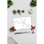 Cam Kesme Tahtası - Cam Kesme Tablası | Renkli Beyaz Mermer | 20cm x 30cm