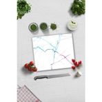 Cam Kesme Tahtası - Cam Kesme Tablası | Renkli Beyaz Mermer | 29cm x 34cm
