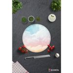 Cam Kesme Tahtası - Cam Kesme Tablası | Renkli Bulutlar | Çap32cm