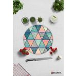 Cam Kesme Tahtası - Cam Kesme Tablası | Renkli Mandala Desenli | Çap32cm