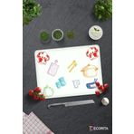 Cam Kesme Tahtası - Cam Kesme Tablası | Renkli Tahta | Beyaz Fon | 30cm x 40cm