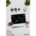 Cam Kesme Tahtası - Cam Kesme Tablası | Renkli Tahta | Siyah Fon | 20cm x 30cm