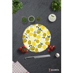Cam Kesme Tahtası - Cam Kesme Tablası | Sarı Limonlar | Çap32cm