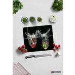 Cam Kesme Tahtası - Cam Kesme Tablası | Su ve Sebzeler | 29cm x 34cm