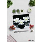 Cam Kesme Tahtası - Cam Kesme Tablası | Taş Üzeri 3'lü Orkide | 29cm x 34cm