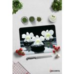 Cam Kesme Tahtası - Cam Kesme Tablası | Taş Üzeri 3'lü Orkide | 30cm x 40cm
