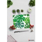 Cam Kesme Tahtası - Cam Kesme Tablası | Tropik Yapraklar | 29cm x 34cm