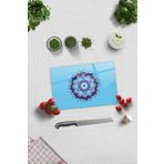 Cam Kesme Tahtası - Cam Kesme Tablası | Turkuaz Nazar Boncuğu | 20cm x 30cm