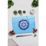 Cam Kesme Tahtası - Cam Kesme Tablası | Turkuaz Nazar Boncuğu | 30cm x 40cm