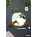 Cam Kesme Tahtası - Cam Kesme Tablası | Zeytin ve Limon Desen | Çap32cm